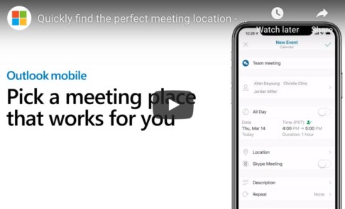 Pick the Perfect Meeting Location Using Outlook Mobile